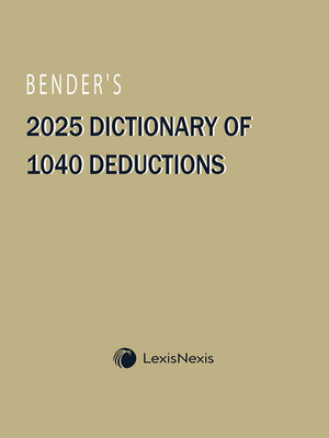 cover image of Bender's Dictionary of 1040 Deductions